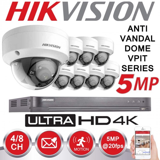 7208HUHI-K1 8CH 5MPIXEL PLUS 8 CAMS DS-2CE56H1T-ITM 5MPIXEL PLUS HD 2 TERRA CCTV KIT 54 5MPIXEL