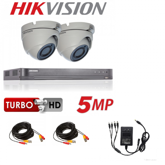 4 CH HIKVISION 5MP  4K TURBO HDMI 2X CAMERA  CCTV KIT 5201