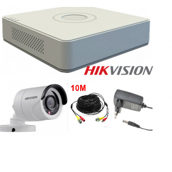 HIKVISION 2 MPIXEL BULLET CAMERA CCTV KIT  1208  Περιλαμβάνει ds7204hqhi-k1 και DS-2CE16D0T-IRPF