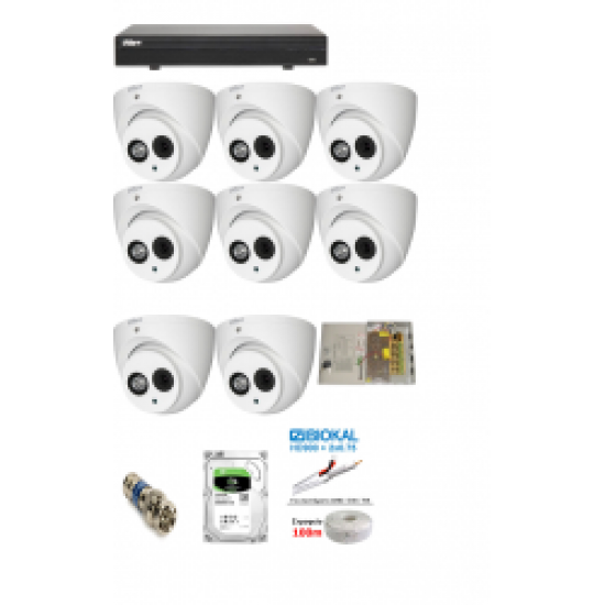 DAHUA 8CH 1MP KIT19 50M IR LED DAHUA XVR4108HS PLUS 8 CAMS DAHUA HDW 1100EM 50M IR LED DAHUA 8CH 1MP KIT19 50M IR LED DAHUA XVR4108HS PLUS 8 CAMS DAHUA HDW 1100EM 50M IR LED