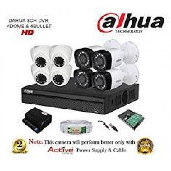 dahua xvr5108hs plus 8cams ,hd,power supply,100m biokal hd900 pet ολοκληρωμένο συστημα καταγραφής 2 mpixel