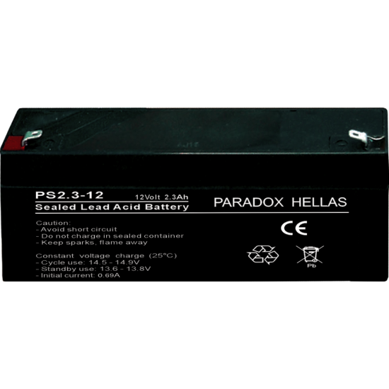Μπαταρία σειρήνας PARADOX 12V 2,3AH Μπαταρία σειρήνας PARADOX 12V 2,3AH