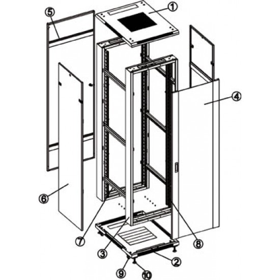 RACK ΕΠΙΔΑΠΕΔΙΟ ΔΙΠΛΟ 32U Π60/Β60 SNB6632 (2TEM) Safewell