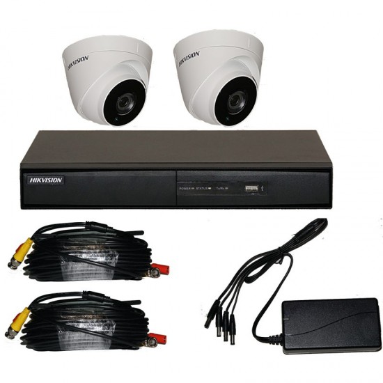 CCTV KIT 2 Kαμερών 1 MP HIKVISION 7204HGHI-F1 plus 2 DS-2CE16D0T-IRPF plus power supply,cables  kit1202