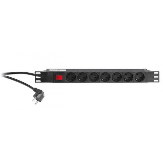  RACK πολύμπριζο  1U 19'' 6 θέσεων +διακόπτης .4000W 16A SAFEWELL