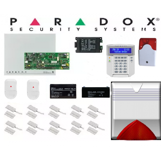 PARADOX SP5500 SET Ολοκληρωμένο σύστημα συναγερμού ΜΕ LCD πληκτρολόγιο