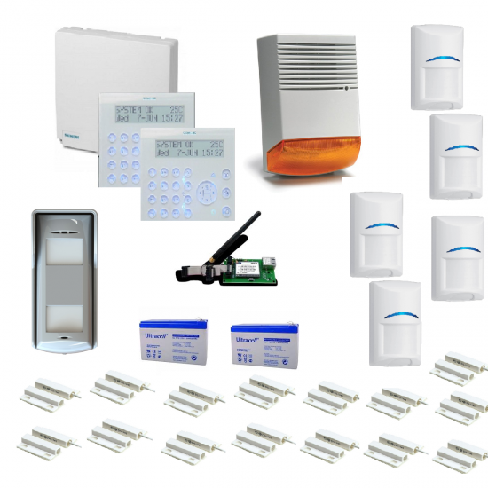 SIEMENS IC60-8 KIT ,2 LCD πληκτρολόγια 5 ανιχνευτές ADM Q12 ,15 μαγνητικές επαφές ,2 μπαταρίες, εσωτερική εξωτερική σειρήνα ,ip modoule 2016KIT 11