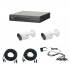 DAHUA CCTV KIT 2 καμερών 1MP 1418 με έτοιμα καλώδια και τροφοδοτικό