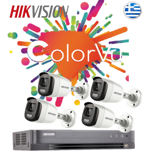 Hikvision COLORVU kit C2401 τεσσάρων καμερών 2mpixel Hikvision COLORVU kit C2401 τεσσάρων καμερών 2mpixel