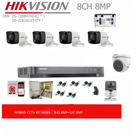 HIKVISION DS-7208HTHI-K2 HYBRID KIT 8mpixel με συνδυασμό καλωδιακών και ασύρματης κάμερας KIT 6801 HIKVISION DS-7208HTHI-K2 HYBRID KIT 8mpixel με συνδυασμό καλωδιακών και ασύρματης κάμερας KIT 6801