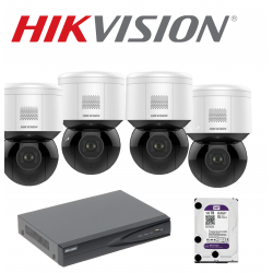 HIKVISION wireless ip PTZ cams 4 Mpixel cctv kit nv4405