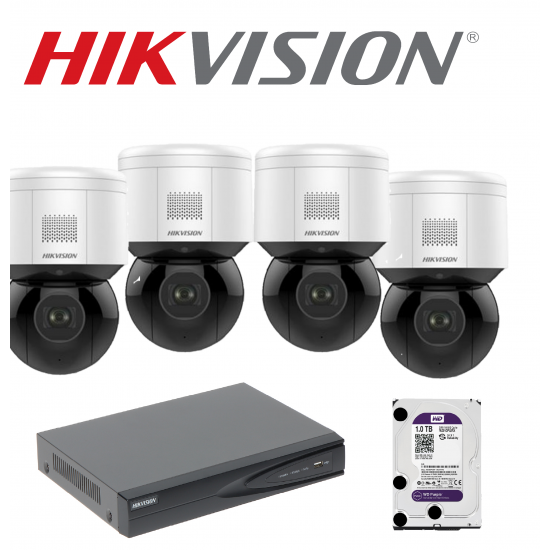HIKVISION wireless ip PTZ cams 4 Mpixel cctv kit nv4405