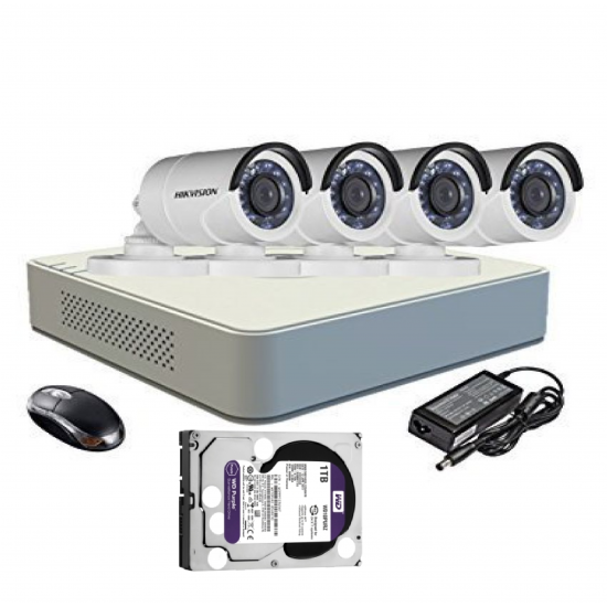 HIKVISION  1080P 4CH BUILT IN MIC CCTV KIT4225M 