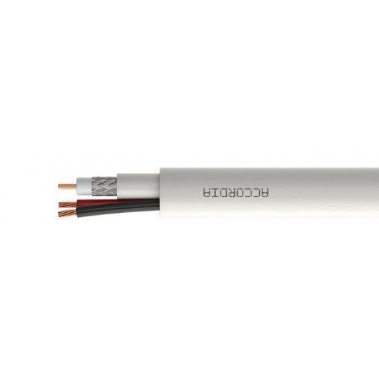 ACCORDIA CC-100 Ομοαξονικό καλώδιο καμερών 100m mini RG59 με τροφοδοσία