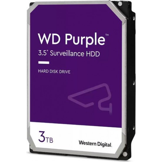 Western Digital δίσκος Purple SATA3 3.5" 3TB, WD30PURZ