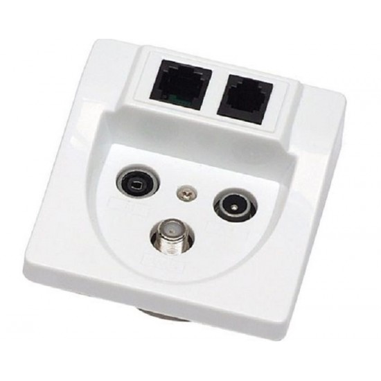 Πρίζα τερματική 5 εξόδων TV/R/SAT/RJ45/RJ11 Πρίζα τερματική 5 εξόδων TV/R/SAT/RJ45/RJ11
